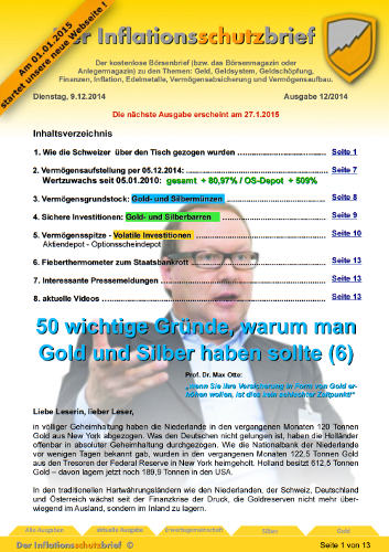 INFLATIONSSCHUTZBRIEF AUSGABE 12 / 2014
